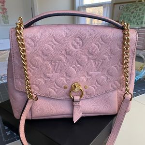 Pink LOUIS VUITTON Blanche BB Empreinte Leather Shoulder Bag Rose Poudre